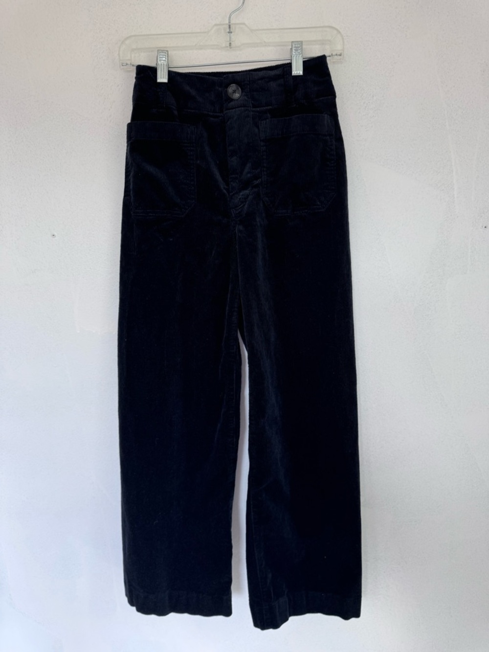Anthropologie Maeve Colette Corduroy Full Length Wide-Leg Pants Black size 25 - Picture 5 of 10